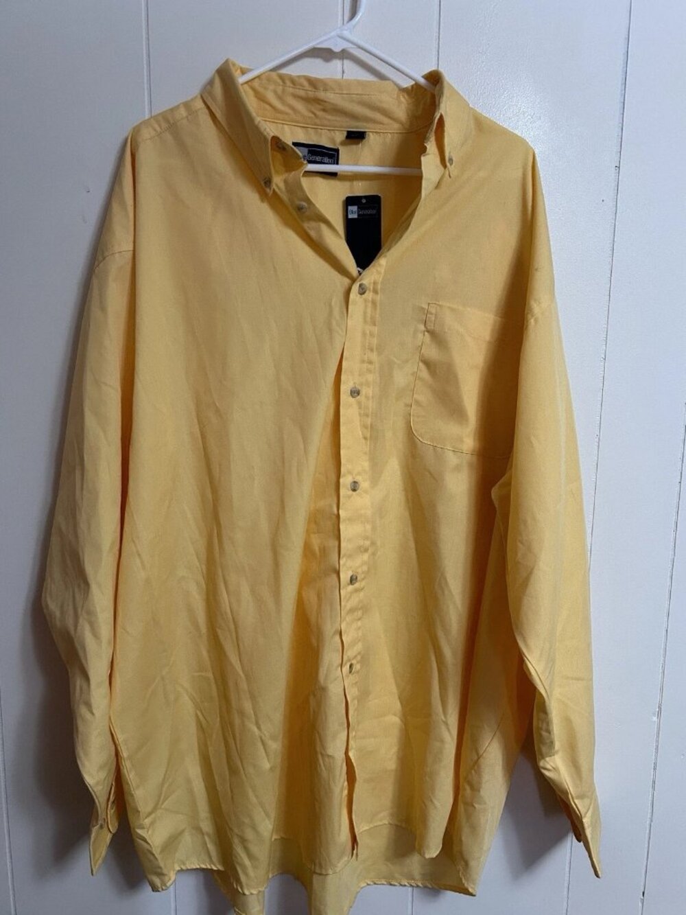 Blue Generation 4XL Sleeve Button Down Yellow Shirt  NEW